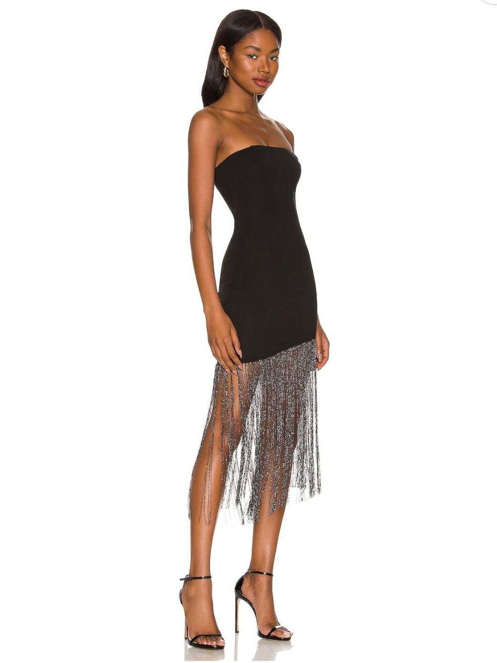 superdown Cleo Black Fringe Dress